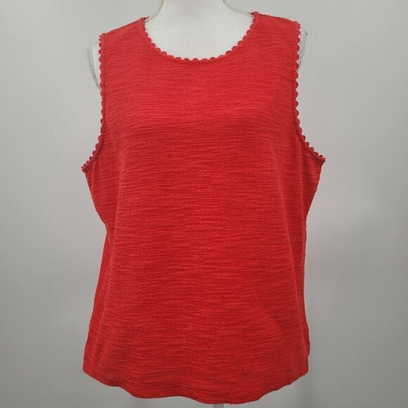 J Crew Textured Scallop Trim Sleeveless Top - Picture 1 of 11
